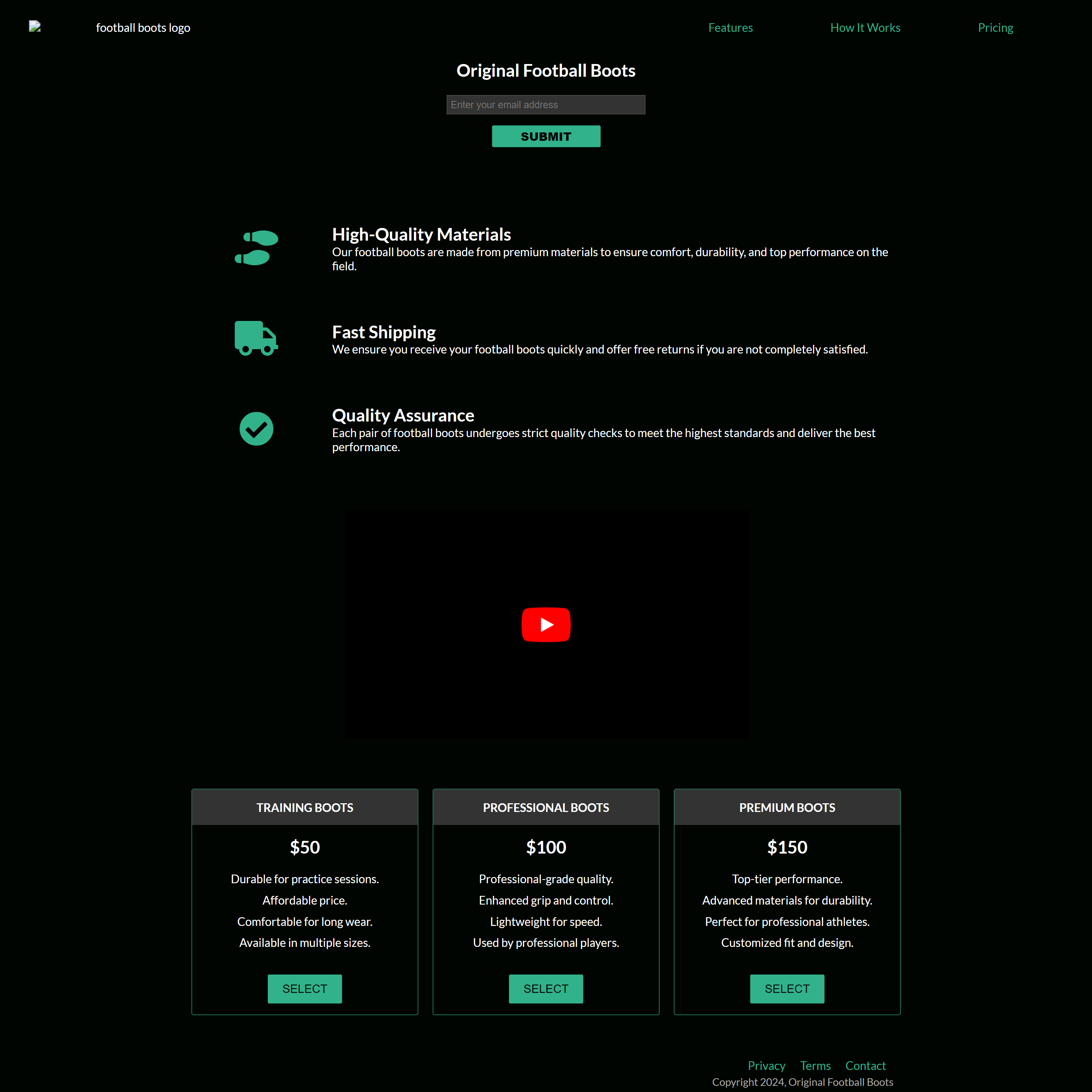 Product Landing Page Project Screenshot.